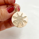 Load image into Gallery viewer, DP348. Diamond & Sterling Silver Round Flower Pendant