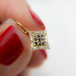 Load image into Gallery viewer, GDP374. 14K Solid Gold Diamond Shape Charm with Diamonds and Gemstones