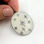 Load image into Gallery viewer, Buy Now Diamond Silver Oval Enamel Pendant