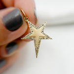 Load image into Gallery viewer, 14K Solid Gold Diamonds Star Charm. GDP45