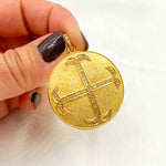 Load image into Gallery viewer, DP025. Diamond Sterling Silver Round Cross Pendant