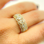 Load image into Gallery viewer, 14K Solid Yellow Gold Diamond Band Ring.