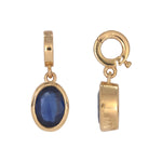 Load image into Gallery viewer, CMZ00364BS. 14K Solid Gold Oval-Shaped Blue Sapphire Charm