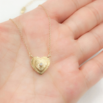 Load image into Gallery viewer, NFA71449. 14k Solid Gold Diamond Heart Charm Necklace