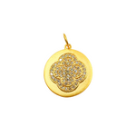 Load image into Gallery viewer, 14K Solid Gold Charm Flower Pendant with Diamonds. GDP197