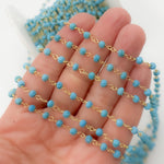 Load image into Gallery viewer, Gold Plated Sterling Silver Turquoise Wire Chain