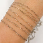Load image into Gallery viewer, Sterling Silver Flat Paperclip Chain