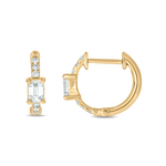 Load image into Gallery viewer, 14k Solid Gold Diamond Huggies. EHI56727