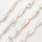 Load image into Gallery viewer, Buy Gold Plated Wire Biwa Freshwater Pearl Chain