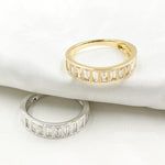 Load image into Gallery viewer, 14K Solid Gold Diamond Baguette Band Ring.