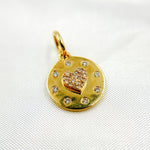 Load image into Gallery viewer, 14K Solid Gold Diamond Round Heart Charm. PFC32632