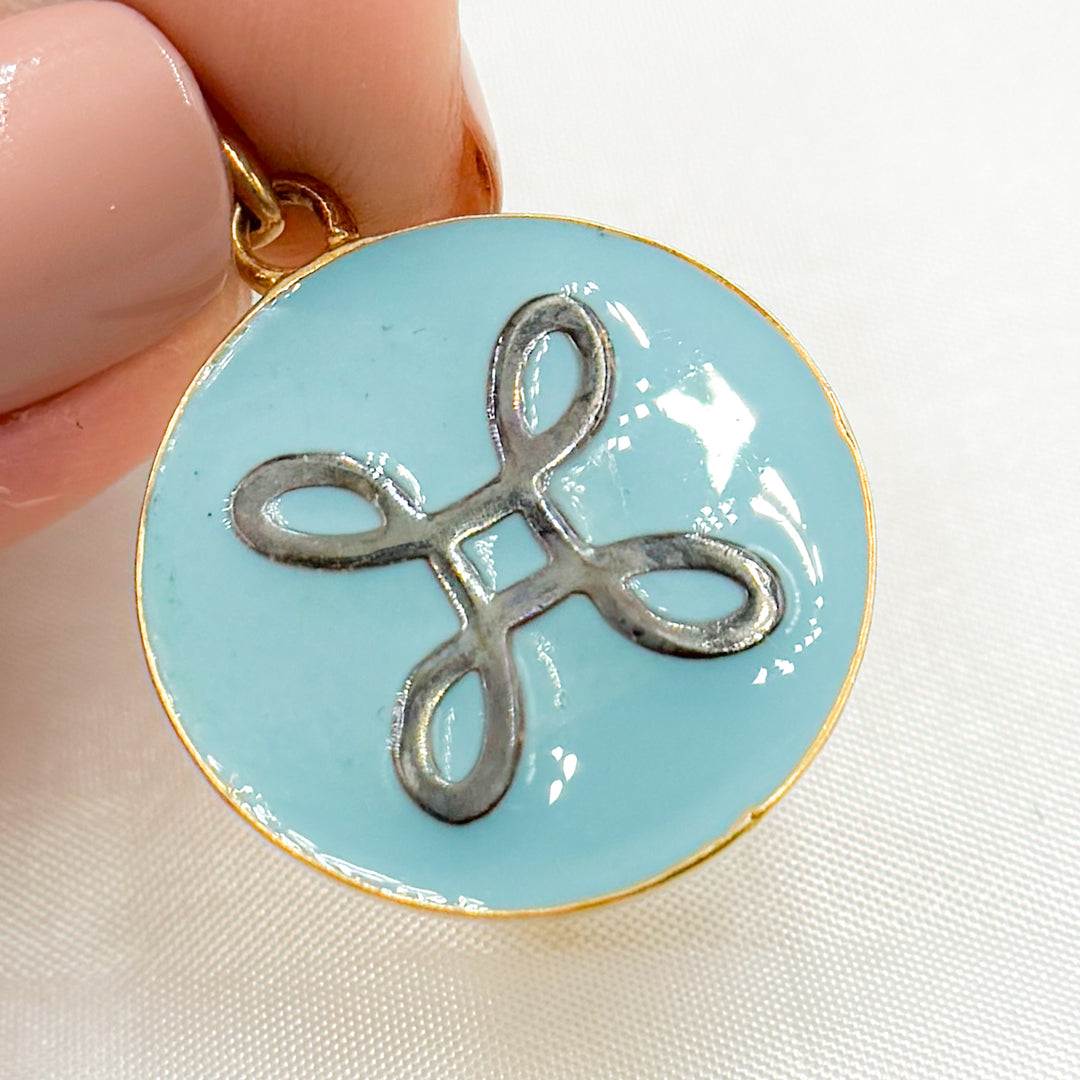 Buy Sterling Silver Round Enamel Pendants
