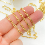 Load image into Gallery viewer, Gold Plated 925 Sterling Silver Hammered Long & Short Oval Link Chains