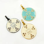 Load image into Gallery viewer, Diamond Sterling Silver Round Flower Enamel Pendant