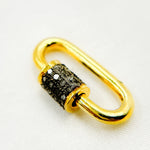 Load image into Gallery viewer, DC662. Diamond & Sterling Silver Oval Carabiner Clasp