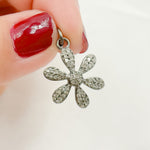 Load image into Gallery viewer, DC449. Diamond Sterling Silver Flower Pendant