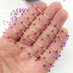 Load image into Gallery viewer, Silver Purple Color Enamel Chain