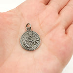Load image into Gallery viewer, DC532. Diamond Sterling Silver Sun and Moon Round Pendant