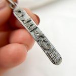 Load image into Gallery viewer, DP340. Diamond & Sterling Silver Long Oval Peace Pendant