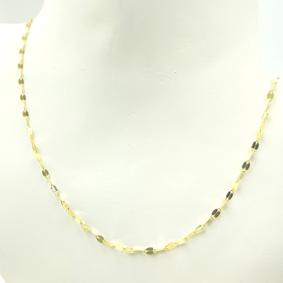 14K Solid Yellow Flat Marina Link Chain