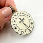 Load image into Gallery viewer, Shop Now Sterling Silver Round Cross Enamel Pendant