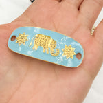 Load image into Gallery viewer, Silver Oval Enamel Connector