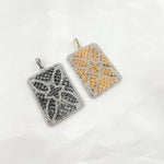 Load image into Gallery viewer, DP159. Diamond Sterling Silver Rectangle Pendant with Gemstone