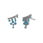 Load image into Gallery viewer, EFC54342TQ. 14K Solid Gold Diamonds and Turquoise Fancy Studs