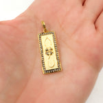 Load image into Gallery viewer, Shop Now Sterling Silver Rectangle Flower Pendant