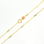 Load image into Gallery viewer, 14K Solid Gold Cable and Bars Chain