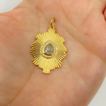 Load image into Gallery viewer, CGDP46. 14K Solid Gold Organic Shape Charm with Diamond and Gemstone
