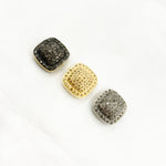 Load image into Gallery viewer, DC1008. Diamond & Sterling Silver Square Bead