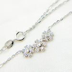 Load image into Gallery viewer, NT112026. Solid Gold Diamond 3 Flower Necklace