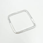 Load image into Gallery viewer, 25MM White Sterling Silver Brushed Square Connector