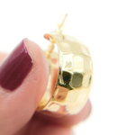 Load image into Gallery viewer, GER88. 14K Solid Gold Hammered Hoop Earrings