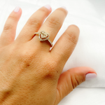 Load image into Gallery viewer, 14K Solid Gold Diamond Heart Ring.