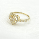 Load image into Gallery viewer, 14K Solid Gold Diamond Heart Ring.