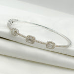 Load image into Gallery viewer, BNL68161. 14K White Solid Gold Diamond Bangle