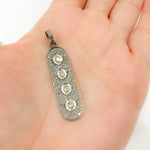 Load image into Gallery viewer, DP096. Diamond & Sterling Silver Oval Pendant with Polki Diamond