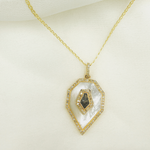 Load image into Gallery viewer, 14K Solid Gold Diamonds and Mother Pearl Stone Charm