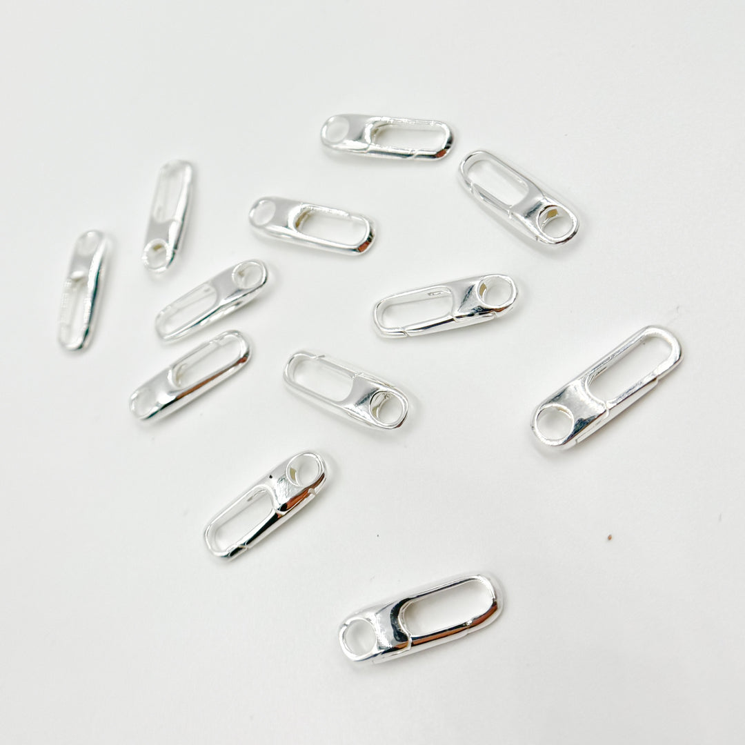White Sterling Silver Oval Clasp