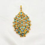 Load image into Gallery viewer, DSP045. Diamond Sterling Silver Oval Pendant with Gemstone
