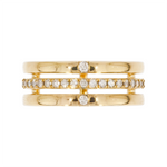 Load image into Gallery viewer, RAE01846. 14K Solid Gold Three-Row Diamond Ring