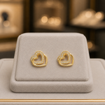 Load image into Gallery viewer, EFB51036. 14K Solid Gold Heart Earrings