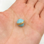 Load image into Gallery viewer, DC722A. Diamond Sterling Silver Round Enamel Bead