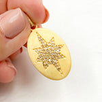 Load image into Gallery viewer, DP585. Diamond Sterling Silver Oval Star Pendant