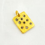 Load image into Gallery viewer, DC018. Diamond & Sterling Silver Rectangle Charm