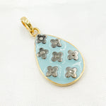Load image into Gallery viewer, Buy Sterling Silver Drop Flower Enamel Pendant