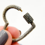 Load image into Gallery viewer, DC658. Diamond & Sterling Silver Heart Carabiner Clasp