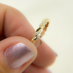 Load image into Gallery viewer, 14K Solid Gold Diamond Twist Ring.